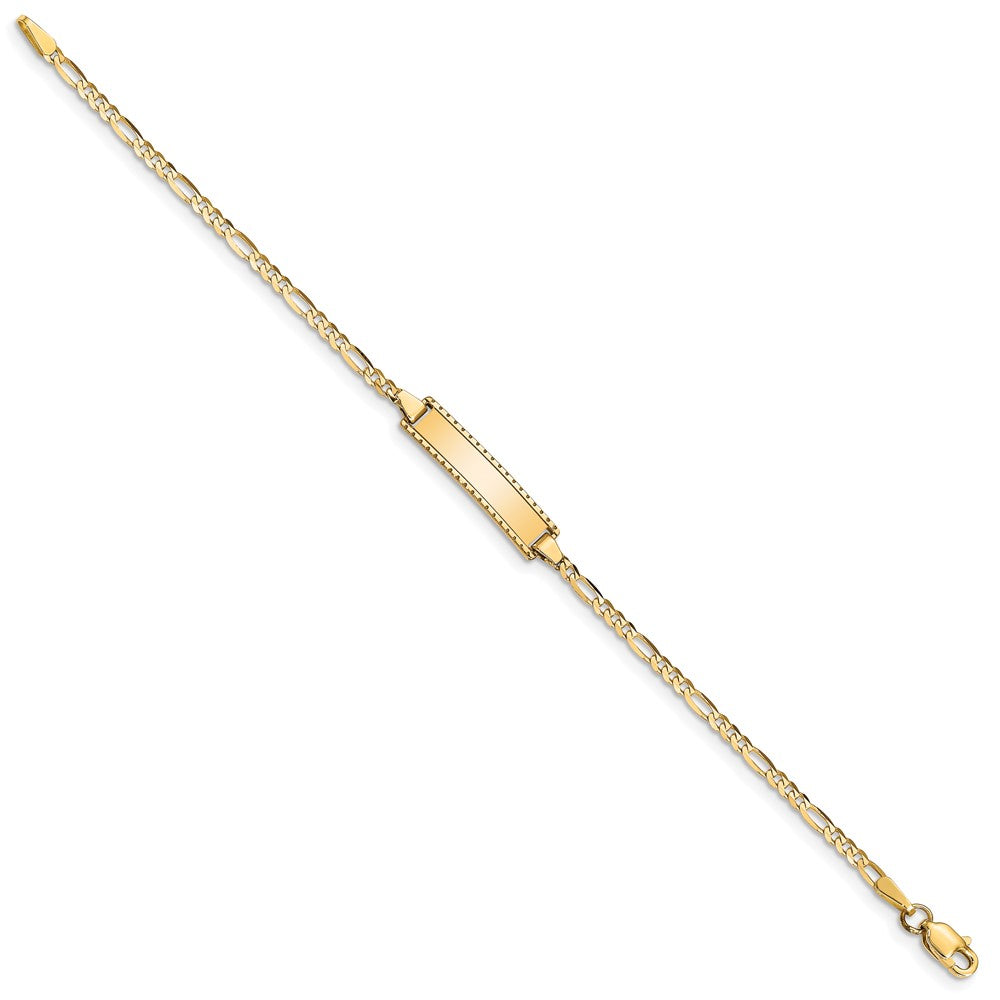 10K Gelbgold Figaro Glieder Id Armband