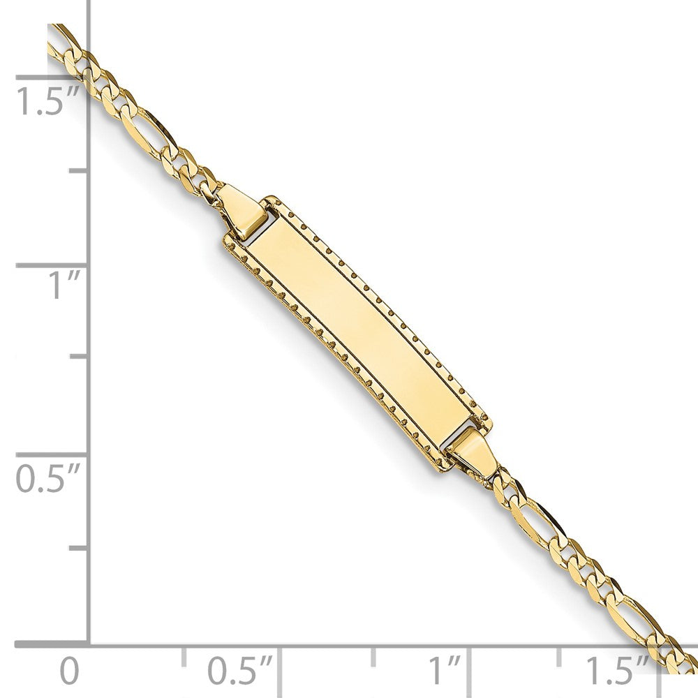 10K Gelbgold Figaro Glieder Id Armband