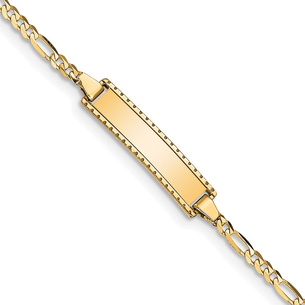 10K Gelbgold Figaro Glieder Id Armband