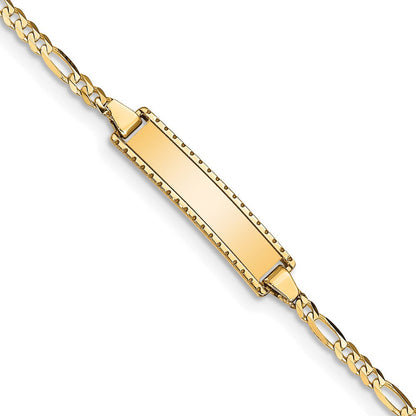 10K Gelbgold Figaro Glieder Id Armband