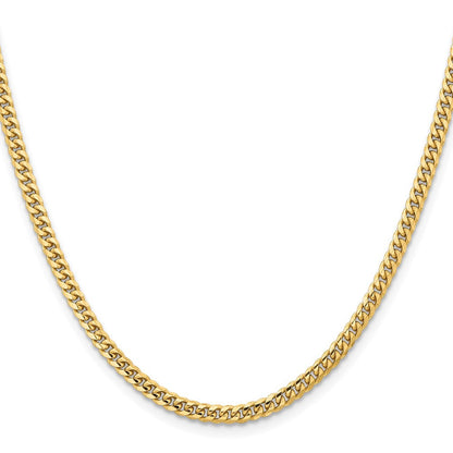 10K Gelbgold 3.5mm Massiv Miami Kubanisch Halskette