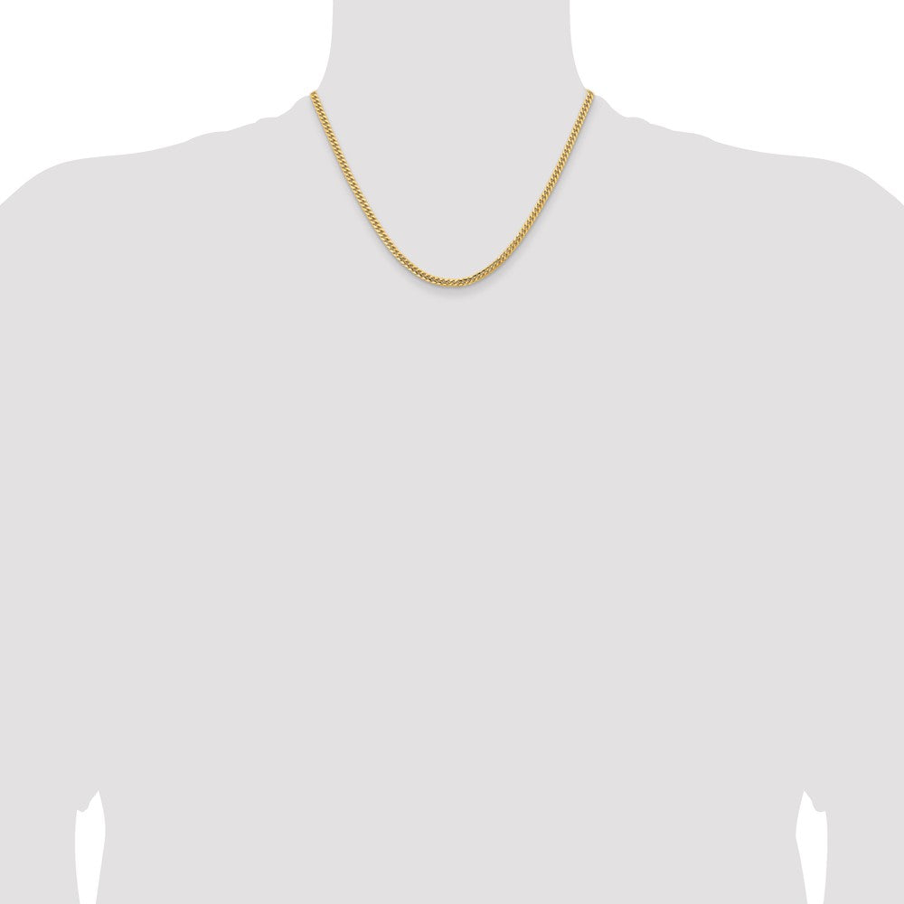 10K Gelbgold 3.5mm Massiv Miami Kubanisch Halskette