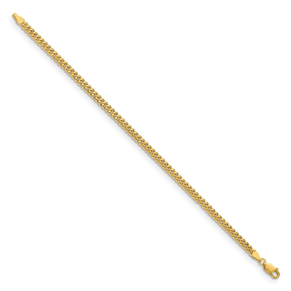 10K Gelbgold 3.5mm Massiv Miami Kubanisch Kette Fußkettchen
