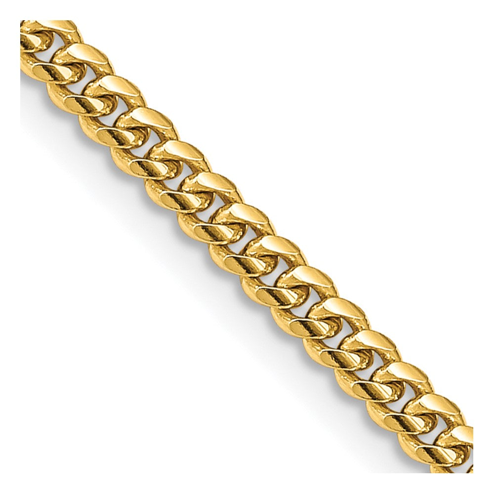 10K Gelbgold 3.5mm Massiv Miami Kubanisch Halskette
