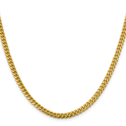 10K Gelbgold 4.25mm Massiv Miami Kubanisch Halskette
