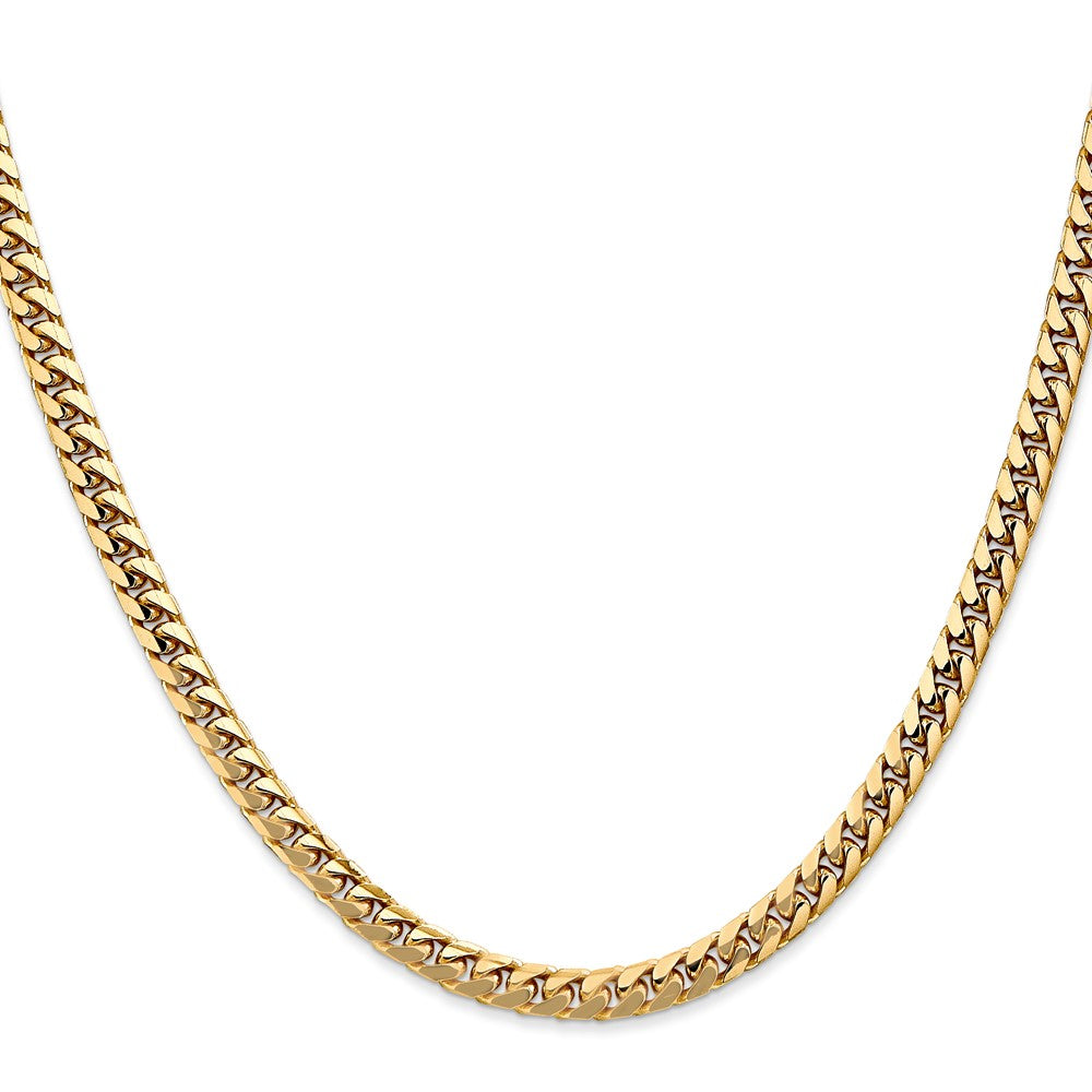 10K Gelbgold 4.3mm Massiv Miami Kubanisch Halskette