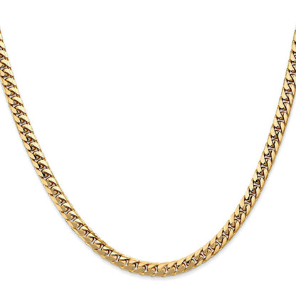 10K Gelbgold 4.3mm Massiv Miami Kubanisch Halskette