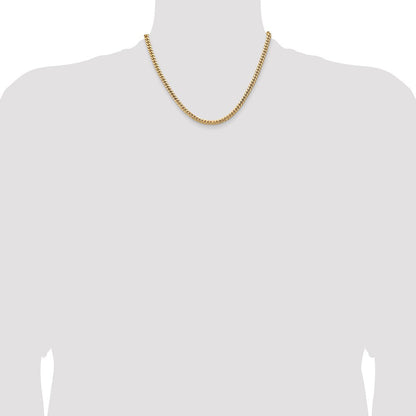 10K Gelbgold 4.3mm Massiv Miami Kubanisch Halskette