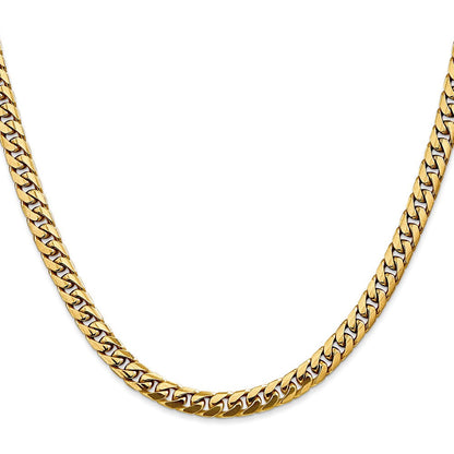 10K Gelbgold 5mm Massiv Miami Kubanisch Halskette
