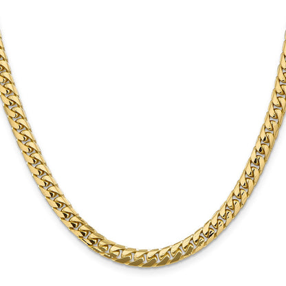 10K Gelbgold 5.5mm Massiv Miami Kubanisch Halskette