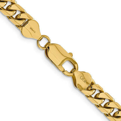 10K Gelbgold 6.25mm Massiv Miami Kubanisch Halskette