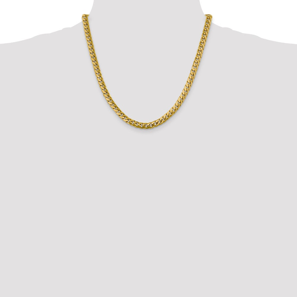10K Gelbgold 6.25mm Massiv Miami Kubanisch Halskette