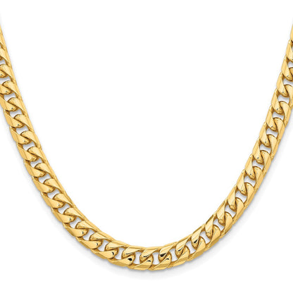 10K Gelbgold 6.75mm Massiv Miami Kubanisch Halskette