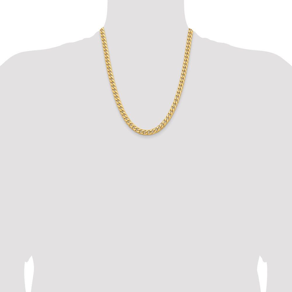 10K Gelbgold 6.75mm Massiv Miami Kubanisch Halskette