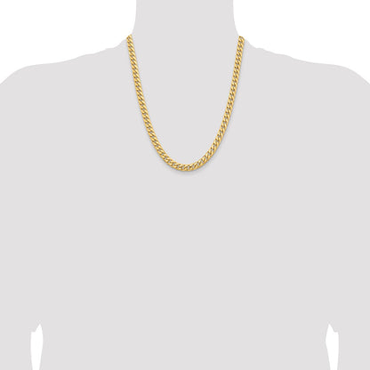 10K Gelbgold 6.75mm Massiv Miami Kubanisch Halskette