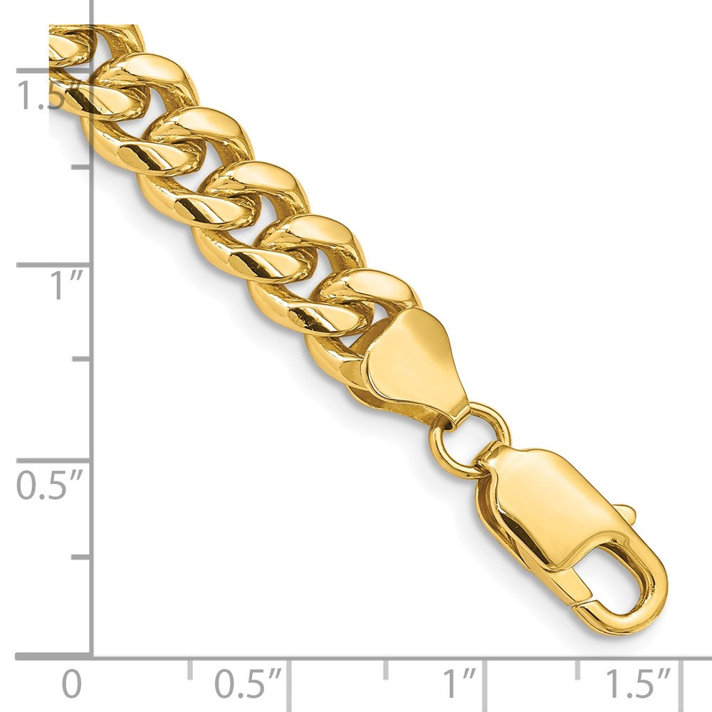 10K Gelbgold 6.75mm Massiv Miami Kubanisch Gliederarmband
