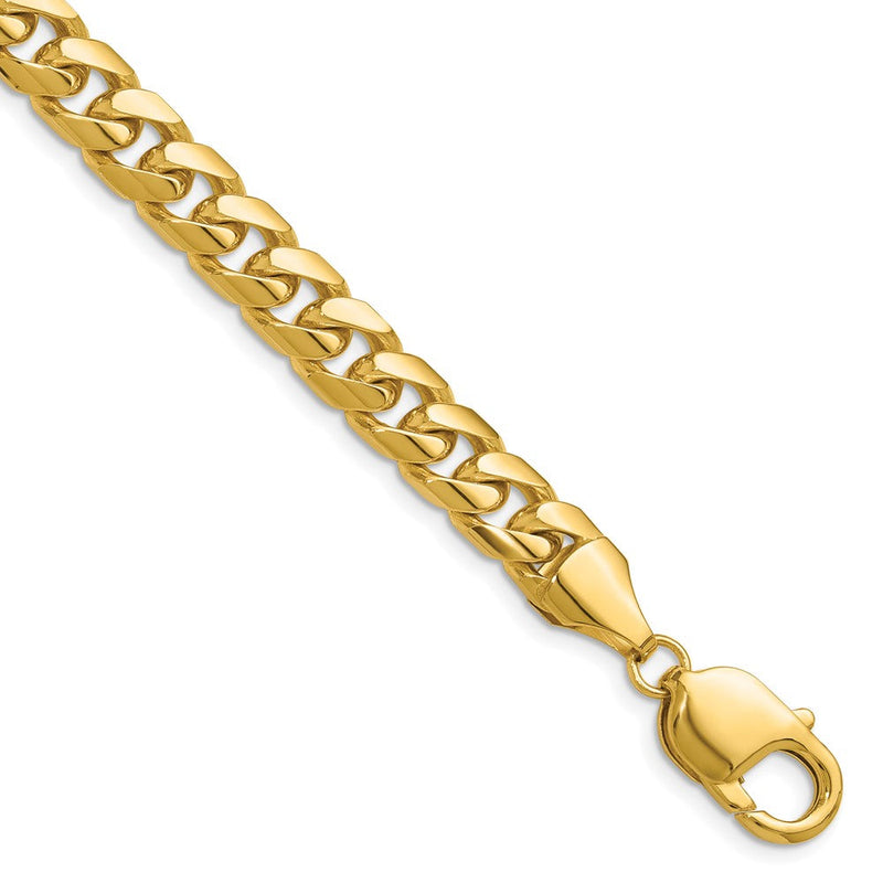 10K Gelbgold 8.0mm Massiv Miami Kubanisch Gliederarmband
