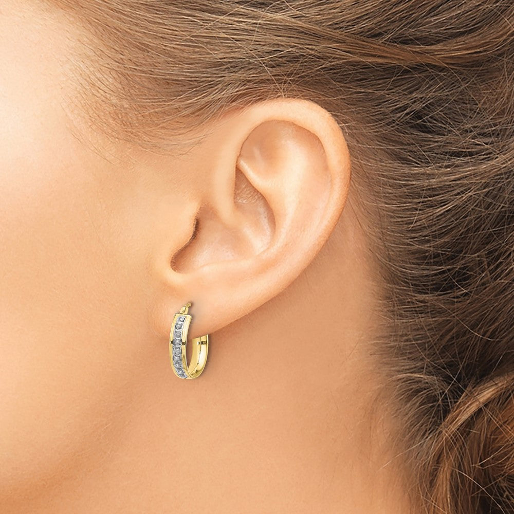 10K Gelbgold Diamant Fascination Rund Creolen