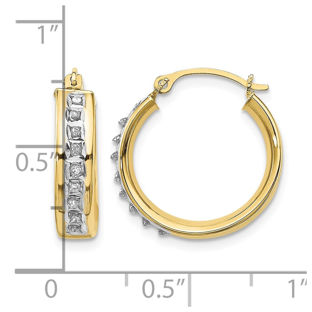 10K Gelbgold Diamant Fascination Rund Creolen