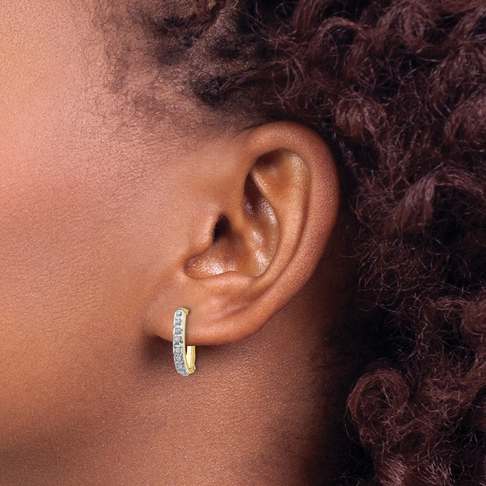 10K Gelbgold Diamant Fascination Klappbar Creolen