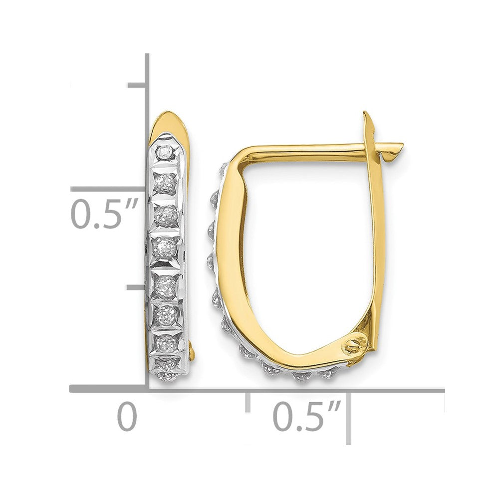 10K Gelbgold Diamant Fascination Klappbar Creolen