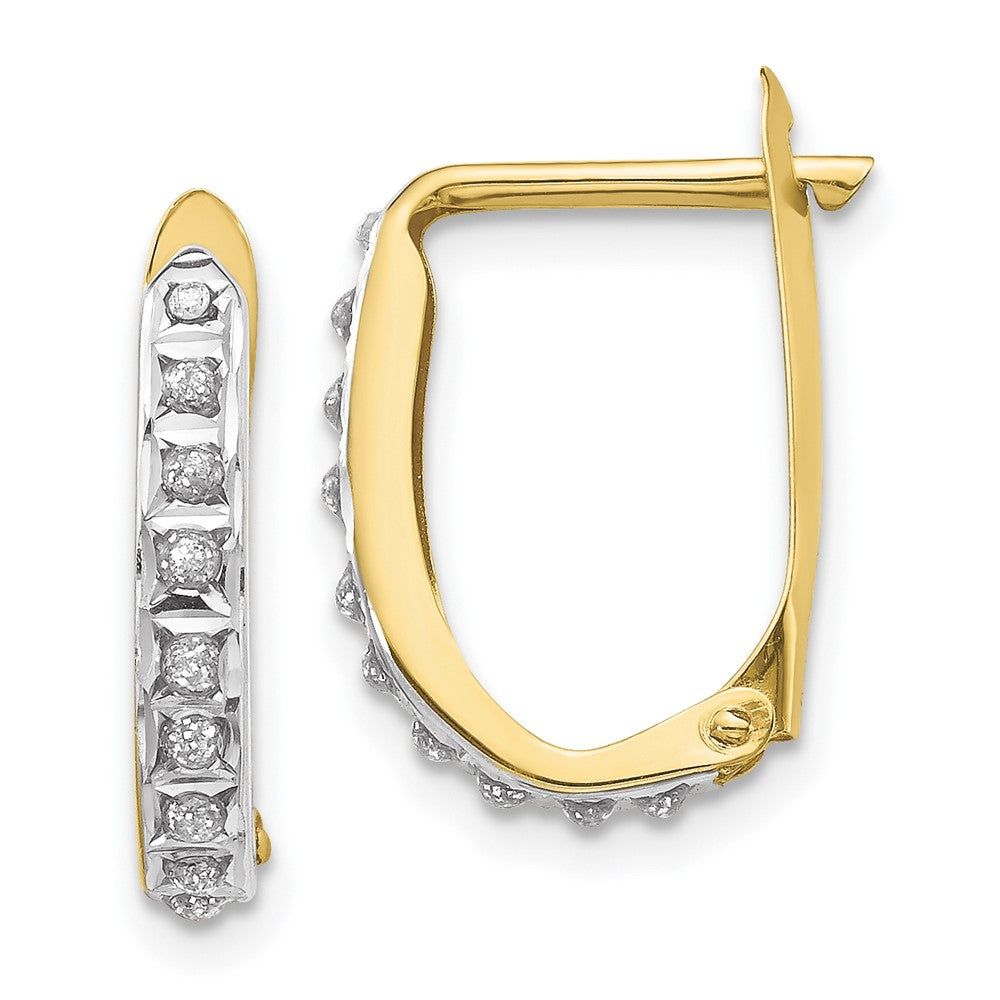 10K Gelbgold Diamant Fascination Klappbar Creolen