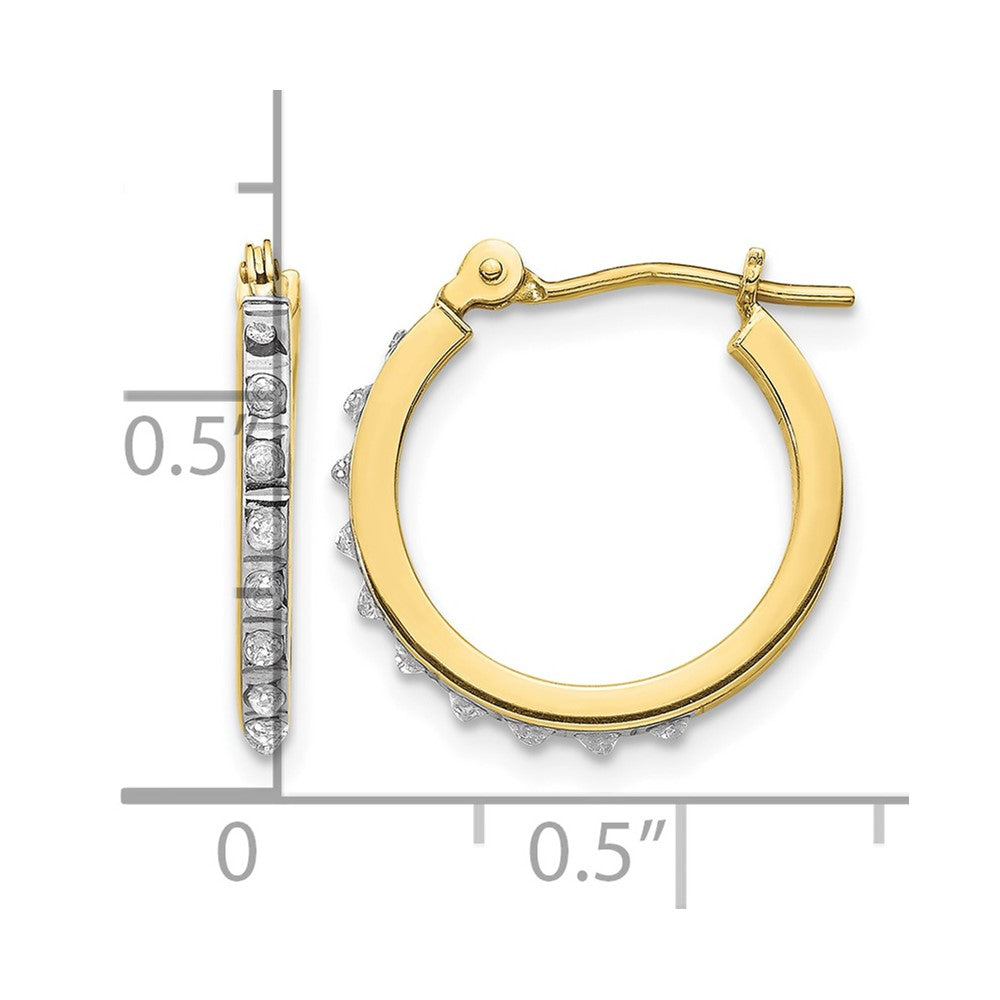 10K Gelbgold Diamant Fascination Klein Klappbar Creolen