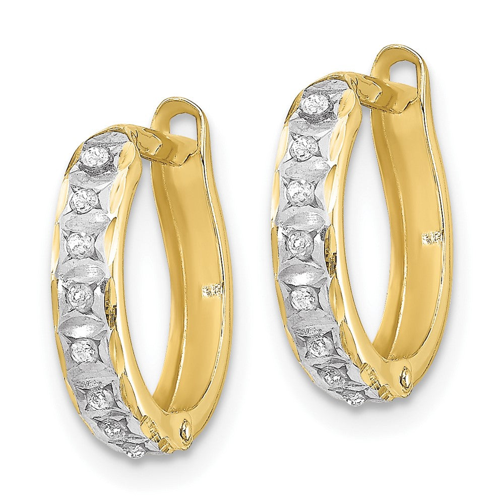 10K Gelbgold Diamant Fascination Rund Klappbar Creolen