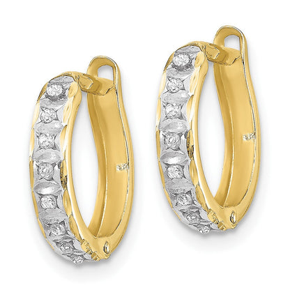 10K Gelbgold Diamant Fascination Rund Klappbar Creolen