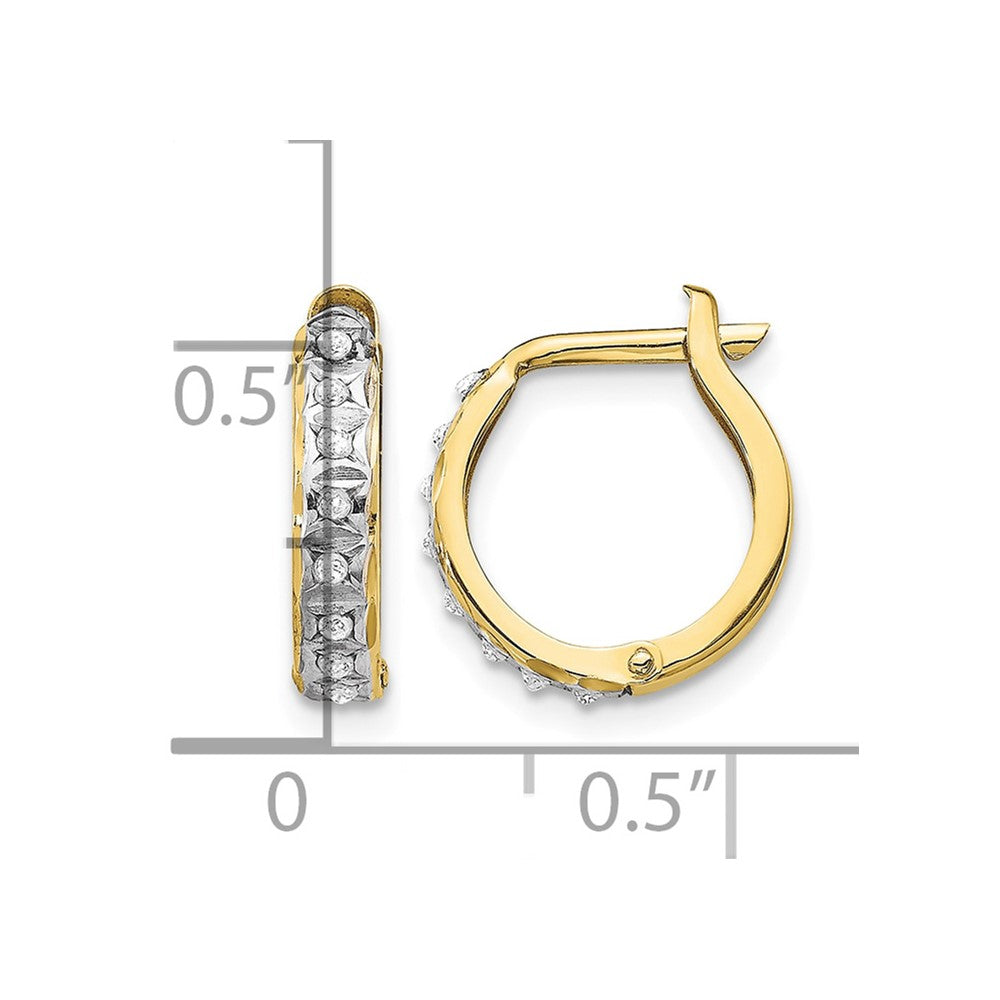10K Gelbgold Diamant Fascination Rund Klappbar Creolen