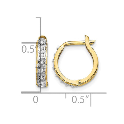 10K Gelbgold Diamant Fascination Rund Klappbar Creolen