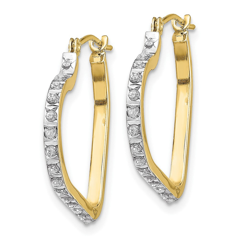 10K Gelbgold Diamant Fascination Herz Creolen