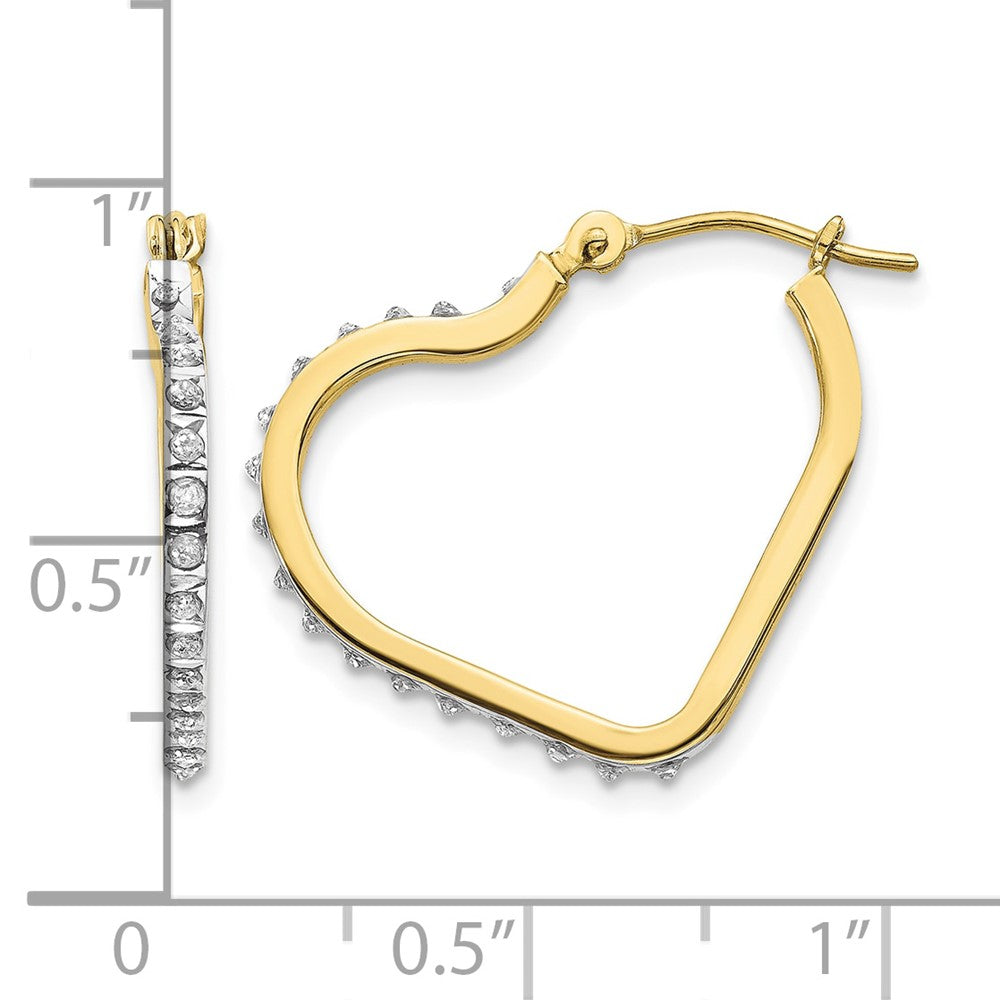 10K Gelbgold Diamant Fascination Herz Creolen