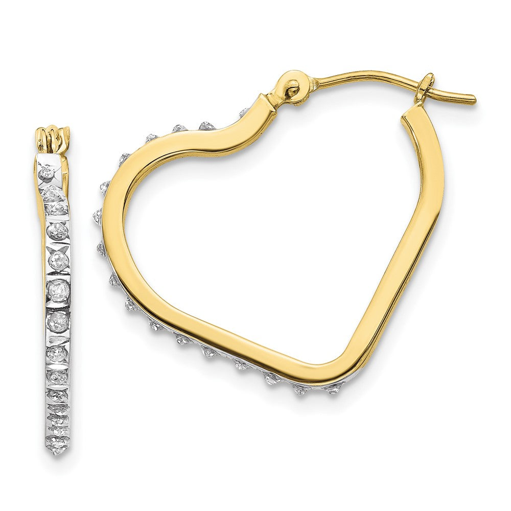 10K Gelbgold Diamant Fascination Herz Creolen