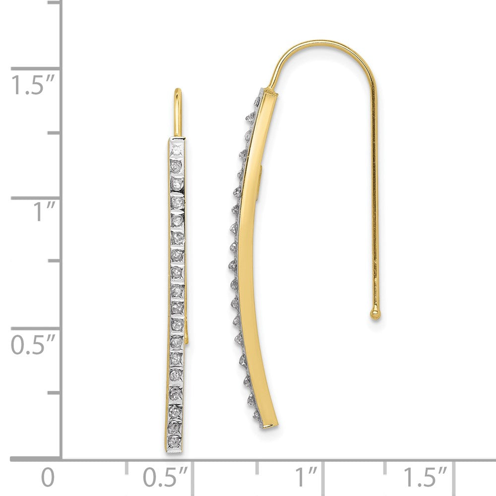10K Gelbgold 10K Diamant Fascination Stab Ohrhänger
