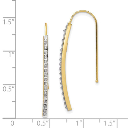 10K Gelbgold 10K Diamant Fascination Stab Ohrhänger