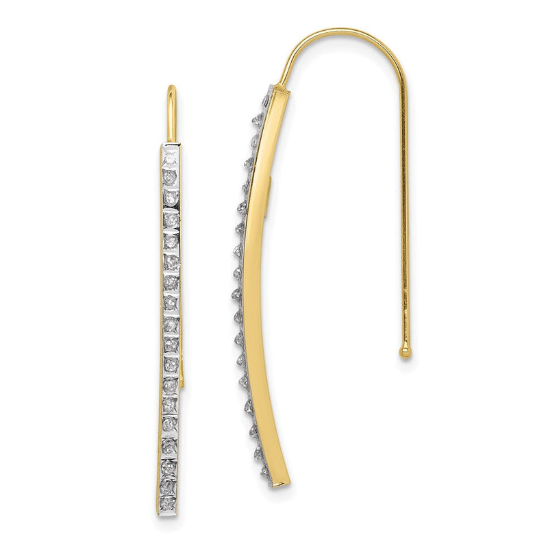 10K Gelbgold 10K Diamant Fascination Stab Ohrhänger