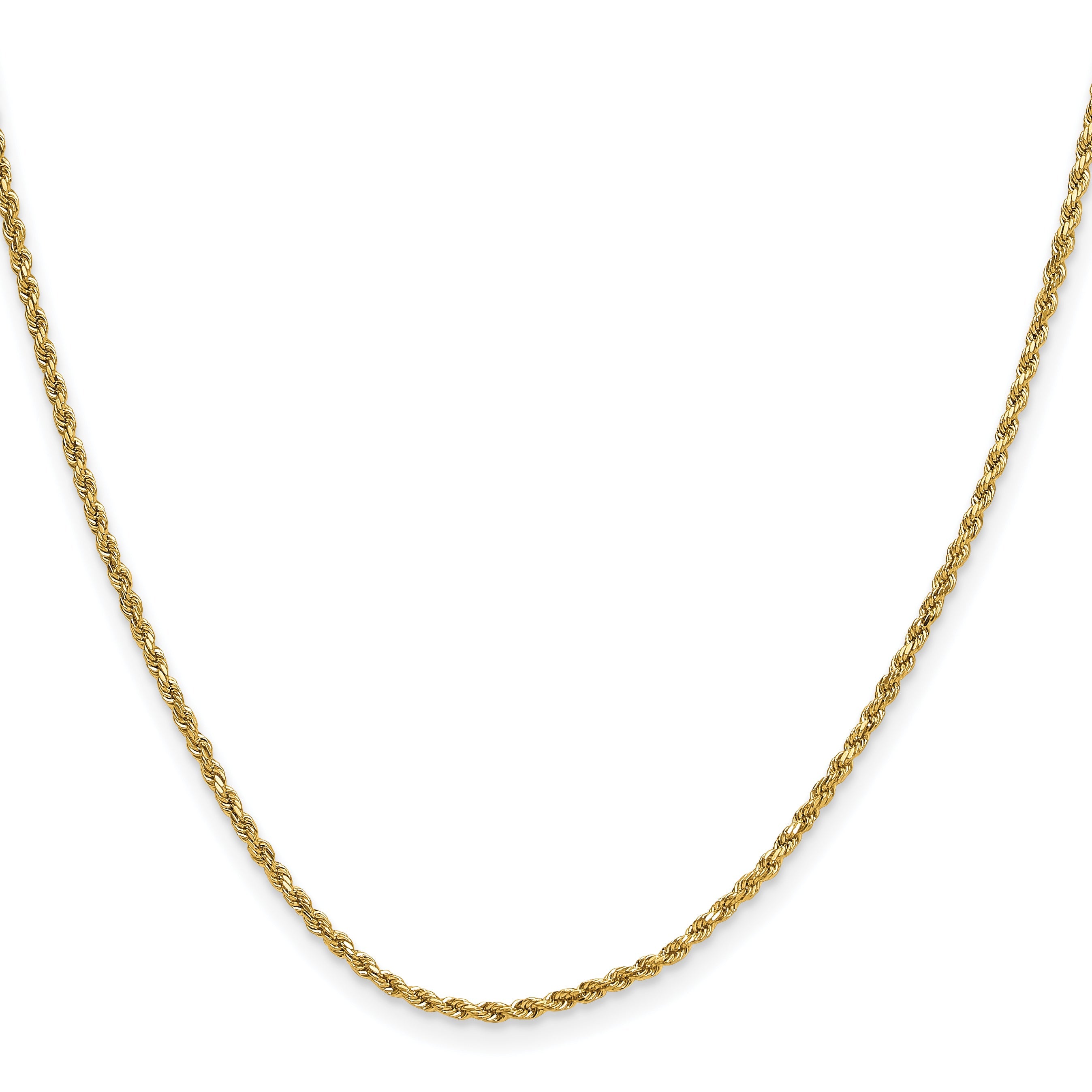 10K Gelbgold 2mm Halbmassiv Diamantiert Kordel Halskette