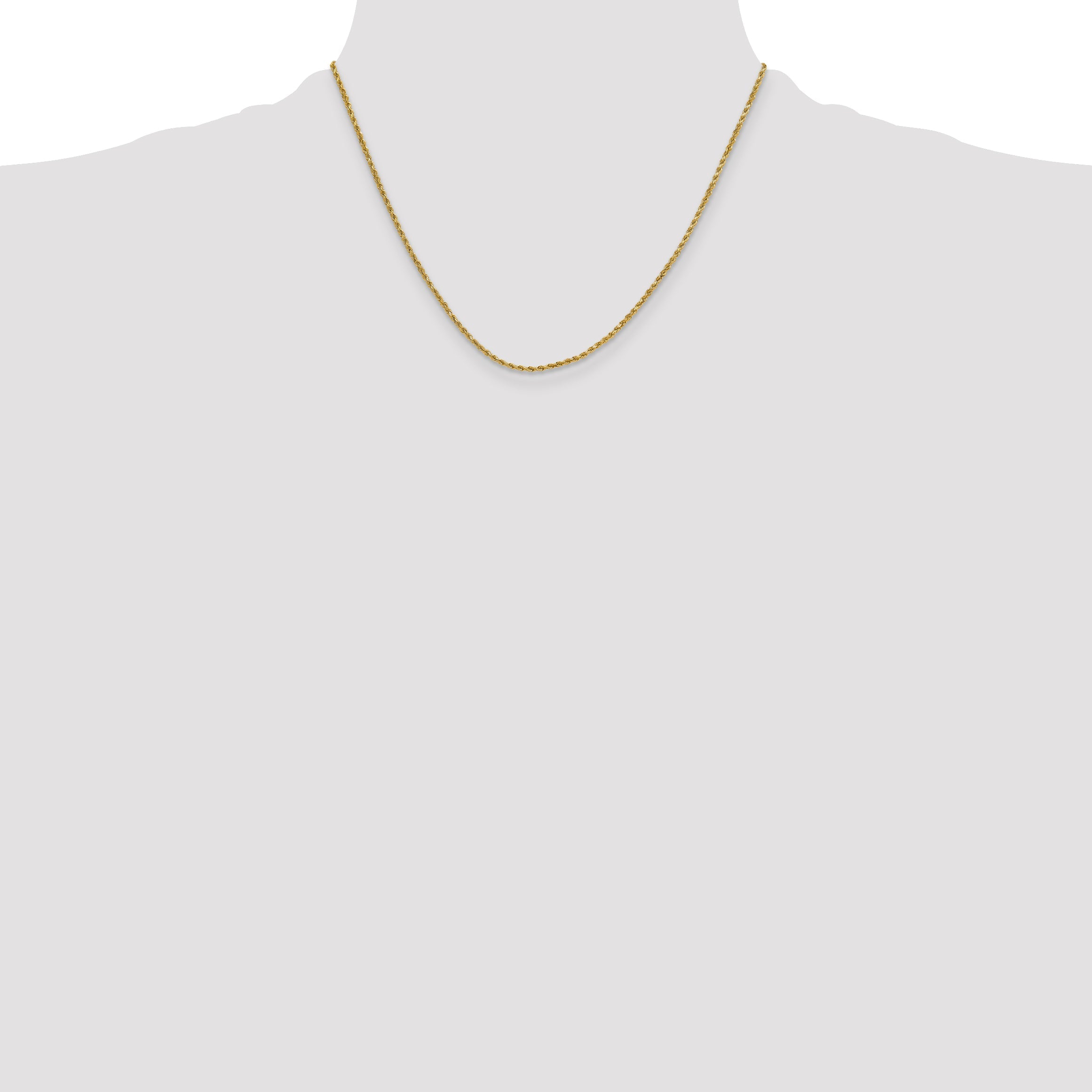 10K Gelbgold 2mm Halbmassiv Diamantiert Kordel Halskette