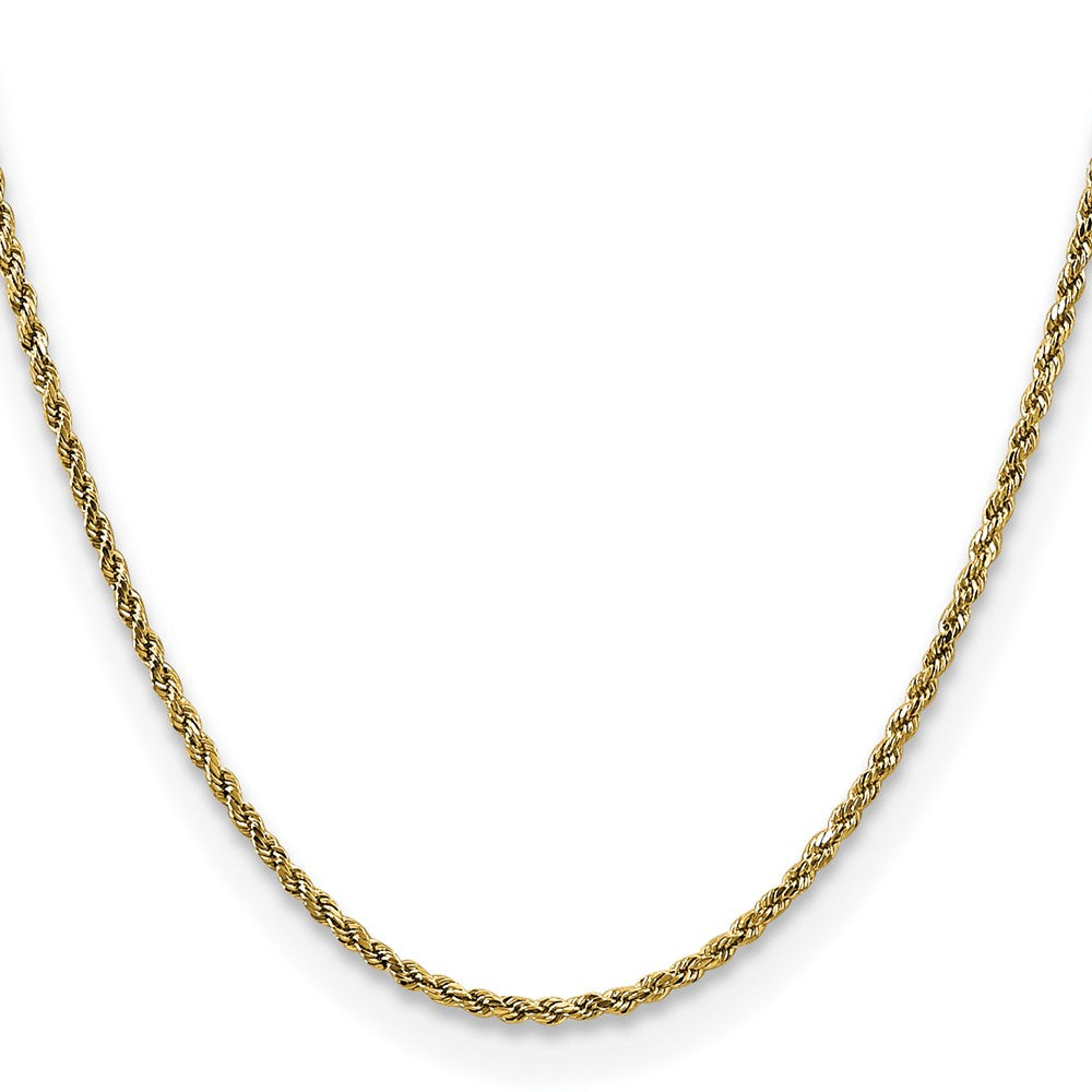 10K Gelbgold 2.25mm Halbmassiv Diamantiert Kordel Halskette