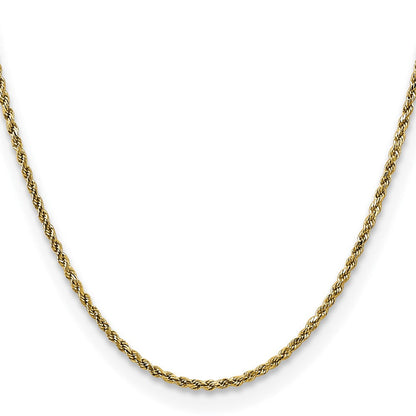 10K Gelbgold 2.25mm Halbmassiv Diamantiert Kordel Halskette