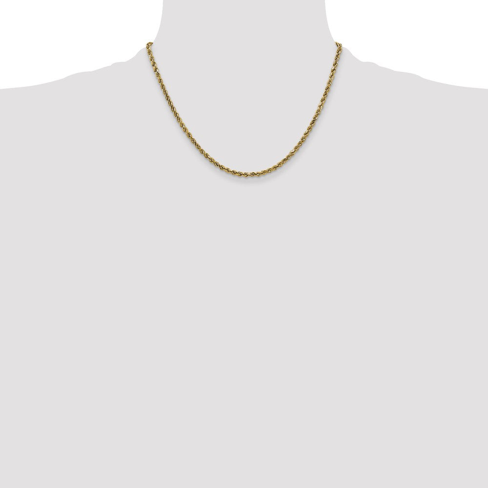 10K Gelbgold 2.25mm Halbmassiv Diamantiert Kordel Halskette