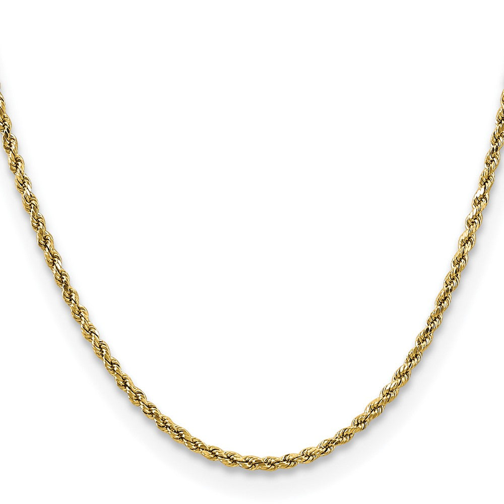10K Gelbgold 2.5mm Halbmassiv Diamantiert Kordel Halskette