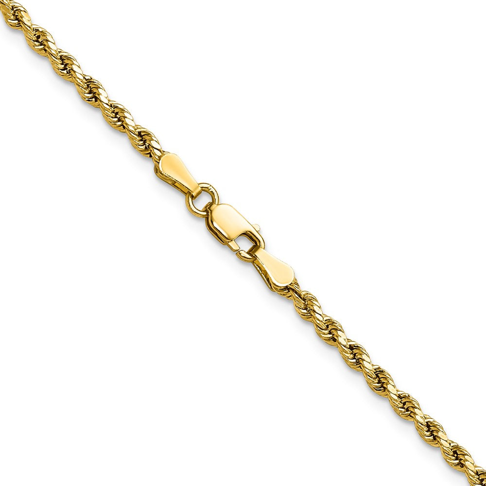 10K Gelbgold 2.5mm Halbmassiv Diamantiert Kordel Halskette