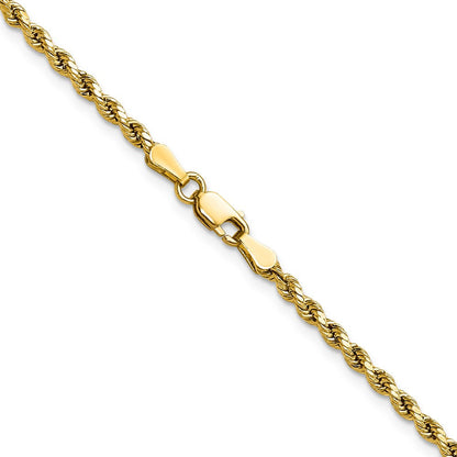 10K Gelbgold 2.5mm Halbmassiv Diamantiert Kordel Halskette