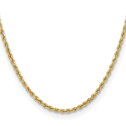 10K Gelbgold 3mm Halbmassiv Diamantiert Kordel Halskette