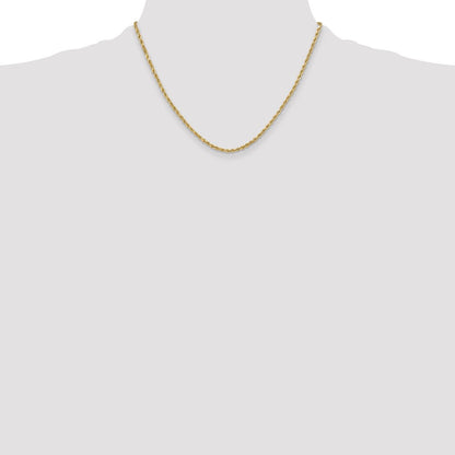 10K Gelbgold 3mm Halbmassiv Diamantiert Kordel Halskette