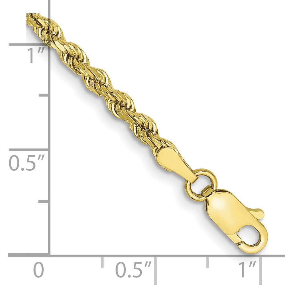 10K Gelbgold 3mm Halbmassiv Diamantiert Kordel Gliederarmband