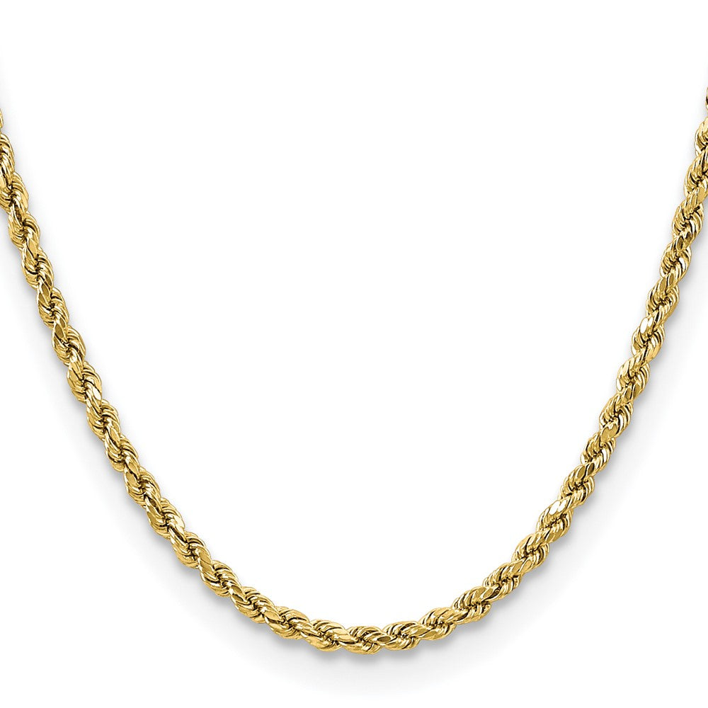 10K Gelbgold 3.5mm Halbmassiv Diamantiert Kordel Halskette