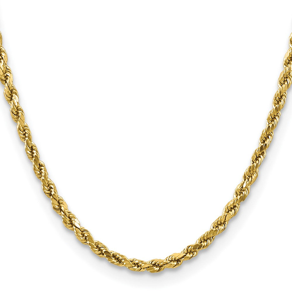 10K Gelbgold 4mm Halbmassiv Diamantiert Kordel Halskette
